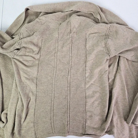 DKNY Jeans Women's XS Beige Open Front Shawl Collar Light Long Sleeve Cardigan - Picture 12 of 12